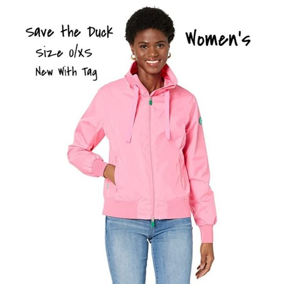 Save The Duck Women's Karin Rain Jacket in Pink - New with Tags, Size XS - Picture 1 of 9